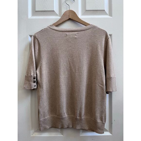 Sonoma Life + Style Embroidered Gem Embellished Short Sleeve Cardigan Large - Picture 3 of 13